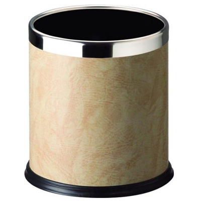 圓形雙層垃圾桶（包木黃色）