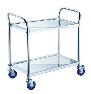 圓管不銹鋼二層餐車（拆裝式）