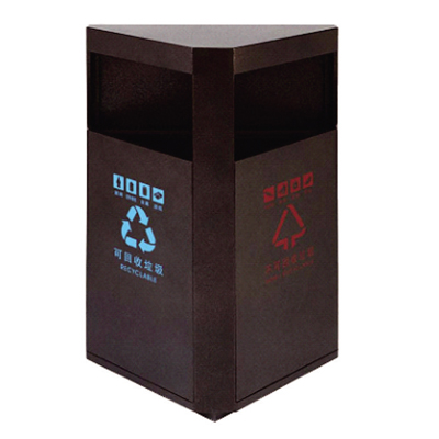 靠墻式商務(wù)垃圾桶(金花色)